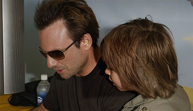 Young Jaden Slater with Christian Slater